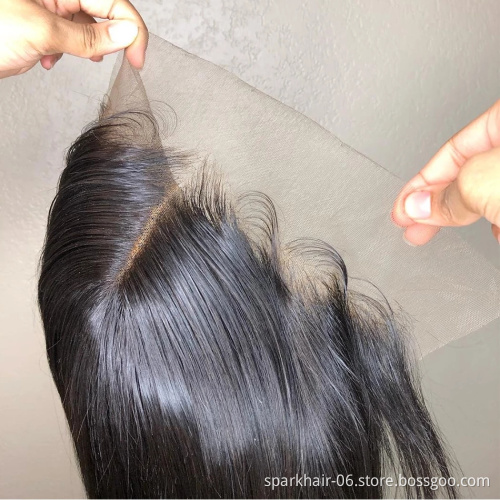 Factory Outlet Top Quality Thin HD Lace Frontal Closure,Transparent Swiss Lace Frontal Vendor,Film Transparent HD Lace Frontal